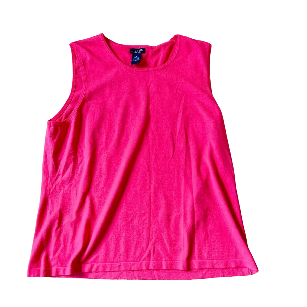 J'envie Women's Pink Sleeveless Spandex Blend Top - L